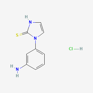 molecular formula C9H10ClN3S B1450585 1-(3-aminophenyl)-1H-imidazole-2-thiol hydrochloride CAS No. 1803572-32-8
