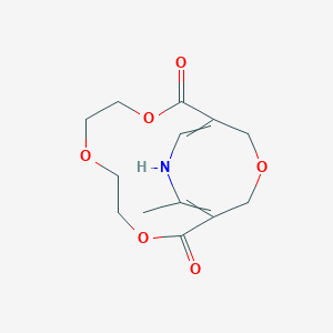 molecular formula C13H17NO6 B14505851 15-Methyl-3,6,9,13-tetraoxa-16-azabicyclo[9.3.3]heptadeca-1(15),11(17)-diene-2,10-dione CAS No. 62921-60-2