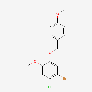 molecular formula C15H14BrClO3 B1450588 1-Bromo-2-chloro-4-methoxy-5-[(4-methoxybenzyl)oxy]benzene CAS No. 1706450-55-6