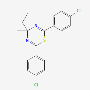 molecular formula C18H16Cl2N2S B14505904 2,6-Bis(4-chlorophenyl)-4-ethyl-4-methyl-4H-1,3,5-thiadiazine CAS No. 64269-73-4