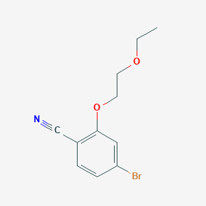 molecular formula C11H12BrNO2 B1450594 4-溴-2-(2-乙氧基乙氧基)苯甲腈 CAS No. 1712378-73-8