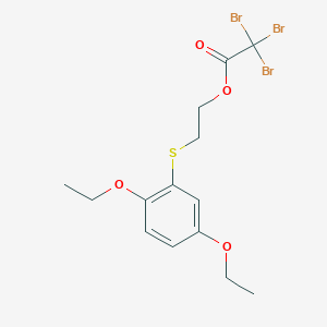 molecular formula C14H17Br3O4S B14505996 Acetic acid, tribromo-, 2-[(2,5-diethoxyphenyl)thio]ethyl ester CAS No. 62774-51-0