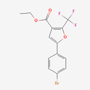 B1450601 5-(4-Bromo-phenyl)-2-trifluoromethyl-furan-3-carboxylic acid ethyl ester CAS No. 1357626-72-2