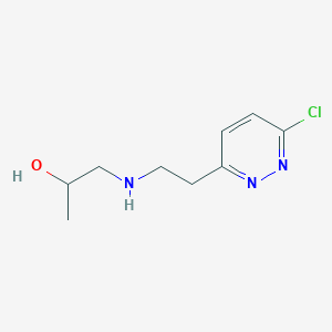 molecular formula C9H14ClN3O B14506029 1-{[2-(6-Chloropyridazin-3-yl)ethyl]amino}propan-2-ol CAS No. 64241-33-4