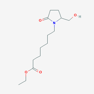 molecular formula C14H25NO4 B14506068 Ethyl 7-[2-(hydroxymethyl)-5-oxopyrrolidin-1-YL]heptanoate CAS No. 64657-35-8