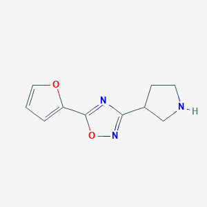 molecular formula C10H11N3O2 B1450607 5-(Furan-2-yl)-3-(pyrrolidin-3-yl)-1,2,4-oxadiazole CAS No. 1402672-64-3