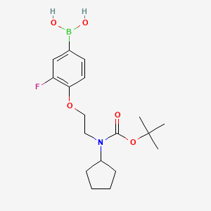 (4-(2-((Tert-butoxycarbonyl)(cyclopentyl)amino)ethoxy)-3-fluorophenyl)boronic acid