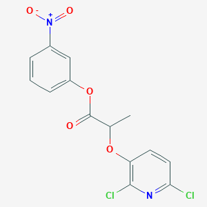molecular formula C14H10Cl2N2O5 B14506096 3-Nitrophenyl 2-[(2,6-dichloropyridin-3-yl)oxy]propanoate CAS No. 62804-90-4