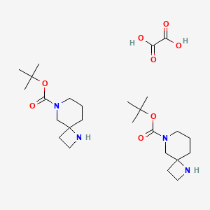 molecular formula C14H24N2O6 B1450610 Tert-butyl 1,6-diazaspiro[3.5]nonane-6-carboxylate hemioxalate CAS No. 1630906-45-4