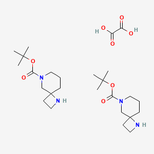 molecular formula C26H46N4O8 B1450610 Tert-butyl 1,6-diazaspiro[3.5]nonane-6-carboxylate hemioxalate CAS No. 1630906-45-4