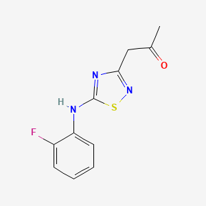 molecular formula C11H10FN3OS B1450613 1-(5-((2-氟苯基)氨基)-1,2,4-噻二唑-3-基)丙酮 CAS No. 1707372-91-5