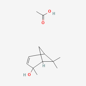 molecular formula C12H20O3 B14506138 Acetic acid;2,6,6-trimethylbicyclo[3.1.1]hept-3-en-2-ol CAS No. 63839-80-5