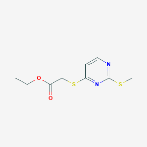 molecular formula C9H12N2O2S2 B14506152 Ethyl {[2-(methylsulfanyl)pyrimidin-4-yl]sulfanyl}acetate CAS No. 64679-76-1