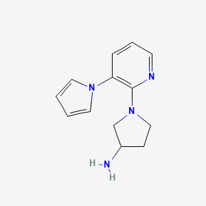 molecular formula C13H16N4 B1450617 1-(3-(1H-pyrrol-1-yl)pyridin-2-yl)pyrrolidin-3-amine CAS No. 1955541-46-4
