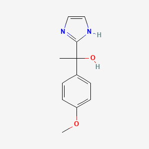 molecular formula C12H14N2O2 B1450621 1-(1H-imidazol-2-yl)-1-(4-methoxyphenyl)ethan-1-ol CAS No. 1955561-46-2