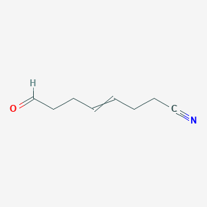 molecular formula C8H11NO B14506231 8-Oxooct-4-enenitrile CAS No. 63049-54-7