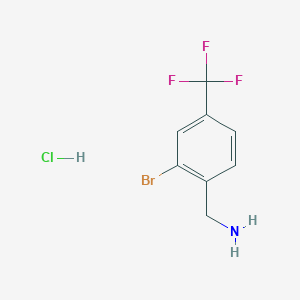 molecular formula C8H8BrClF3N B1450629 (2-Bromo-4-(trifluoromethyl)phenyl)methanamine hydrochloride CAS No. 1214382-77-0
