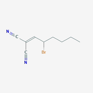 molecular formula C9H11BrN2 B14506442 (2-Bromohexylidene)propanedinitrile CAS No. 62897-37-4