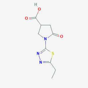 molecular formula C9H11N3O3S B1450645 1-(5-乙基-1,3,4-噻二唑-2-基)-5-氧代吡咯烷-3-羧酸 CAS No. 2167328-39-2