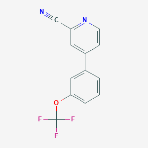 molecular formula C13H7F3N2O B1450649 4-(3-Trifluoromethoxyphenyl)-pyridine-2-carbonitrile CAS No. 2197056-87-2