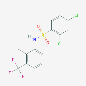 molecular formula C14H10Cl2F3NO2S B1450650 2,4-Dichloro-N-[2-methyl-3-(trifluoromethyl)phenyl]benzenesulfonamide CAS No. 2197054-61-6