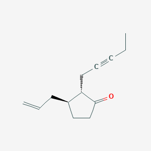 molecular formula C13H18O B14506506 (2S,3S)-2-(Pent-2-yn-1-yl)-3-(prop-2-en-1-yl)cyclopentan-1-one CAS No. 63072-97-9