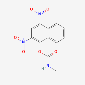 molecular formula C12H9N3O6 B14506521 Carbamic acid, methyl-, 2,4-dinitro-1-naphthyl ester CAS No. 63982-51-4