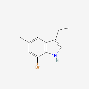molecular formula C11H12BrN B1450653 7-Bromo-3-ethyl-5-methyl-1H-indole CAS No. 1360927-42-9