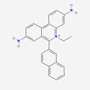 molecular formula C25H22N3+ B14506531 Phenanthridinium, 3,8-diamino-5-ethyl-6-(2-naphthalenyl)- CAS No. 62895-24-3