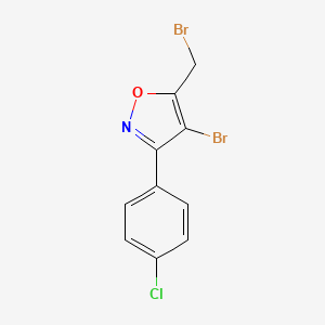 molecular formula C10H6Br2ClNO B1450656 4-Bromo-5-(bromomethyl)-3-(4-chlorophenyl)-1,2-oxazole CAS No. 1158735-42-2