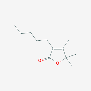 molecular formula C12H20O2 B14506572 4,5,5-Trimethyl-3-pentylfuran-2(5h)-one CAS No. 64132-12-3