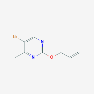 molecular formula C8H9BrN2O B1450664 5-溴-4-甲基-2-(丙-2-烯-1-氧基)嘧啶 CAS No. 1934742-99-0