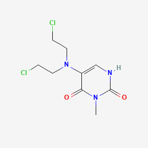 molecular formula C9H13Cl2N3O2 B14506664 Uracil, 5-[bis(2-chloroethyl)amino]-3-methyl- CAS No. 62785-09-5