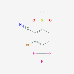molecular formula C8H2BrClF3NO2S B1450668 3-Bromo-2-cyano-4-(trifluoromethyl)benzenesulfonyl chloride CAS No. 1805023-00-0