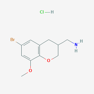 molecular formula C11H15BrClNO2 B1450670 (6-Bromo-8-methoxy-chroman-3-yl)-methylamine hydrochloride CAS No. 1965309-91-4
