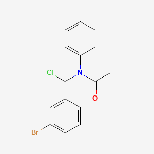 molecular formula C15H13BrClNO B14506757 N-[(3-Bromophenyl)(chloro)methyl]-N-phenylacetamide CAS No. 63592-41-6