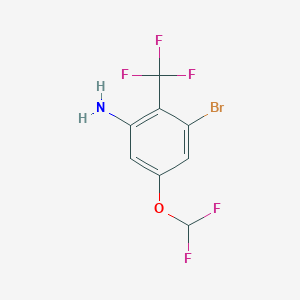 molecular formula C8H5BrF5NO B1450678 3-Bromo-5-difluoromethoxy-2-(trifluoromethyl)aniline CAS No. 1804896-41-0