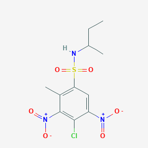 molecular formula C11H14ClN3O6S B14506793 N-(Butan-2-yl)-4-chloro-2-methyl-3,5-dinitrobenzene-1-sulfonamide CAS No. 63448-68-0