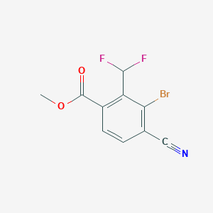 molecular formula C10H6BrF2NO2 B1450684 Methyl 3-bromo-4-cyano-2-(difluoromethyl)benzoate CAS No. 1805412-19-4