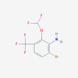 molecular formula C8H5BrF5NO B1450685 6-Bromo-2-difluoromethoxy-3-(trifluoromethyl)aniline CAS No. 1807076-73-8
