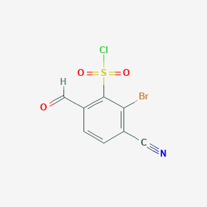 molecular formula C8H3BrClNO3S B1450686 2-Bromo-3-cyano-6-formylbenzenesulfonyl chloride CAS No. 1805584-27-3
