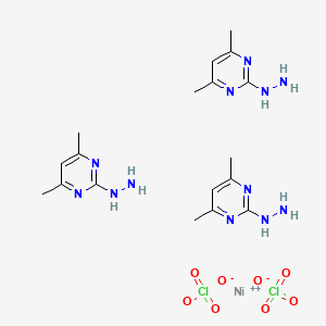 molecular formula C18H30Cl2N12NiO8 B14506872 (4,6-Dimethylpyrimidin-2-yl)hydrazine;nickel(2+);diperchlorate CAS No. 63128-08-5