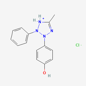 molecular formula C14H15ClN4O B14506882 3-(4-Hydroxyphenyl)-5-methyl-2-phenyl-2,3-dihydro-1H-tetrazol-1-ium chloride CAS No. 64225-82-7