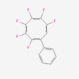 molecular formula C14H6F6 B14506896 2,3,4,5,6,7-Hexafluoro-1-phenylcycloocta-1,3,5,7-tetraene CAS No. 63241-02-1