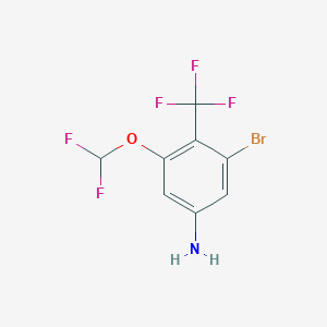 molecular formula C8H5BrF5NO B1450690 3-Bromo-5-difluoromethoxy-4-(trifluoromethyl)aniline CAS No. 1804402-24-1