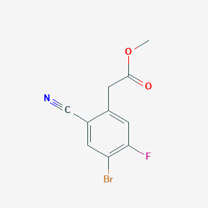 molecular formula C10H7BrFNO2 B1450691 Methyl 4-bromo-2-cyano-5-fluorophenylacetate CAS No. 1807077-52-6