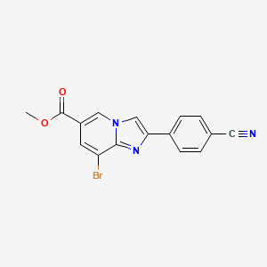 molecular formula C16H10BrN3O2 B1450694 Methyl 8-bromo-2-(4-cyanophenyl)imidazo[1,2-a]pyridine-6-carboxylate CAS No. 2197056-59-8