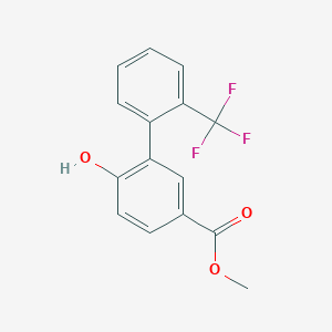molecular formula C15H11F3O3 B1450696 6-Hydroxy-2'-(trifluoromethyl)biphenyl-3-carboxylic acid methyl ester CAS No. 1261773-15-2