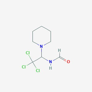 molecular formula C8H13Cl3N2O B14506961 N-[2,2,2-Trichloro-1-(piperidin-1-yl)ethyl]formamide CAS No. 64181-74-4