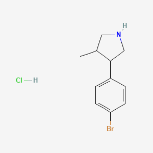 molecular formula C11H15BrClN B1450700 3-(4-Bromophenyl)-4-methylpyrrolidine hydrochloride CAS No. 2059989-01-2
